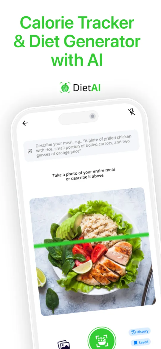 DietAI Screenshot - Calorie Tracker & Diet Generator with AI