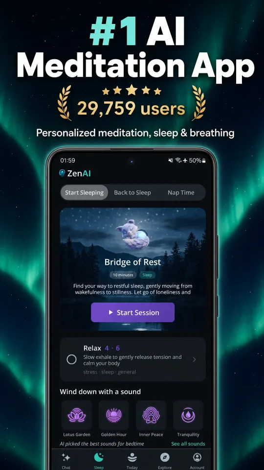 ZenAI Screenshot - Personalized Meditation, Sleep and Breathing