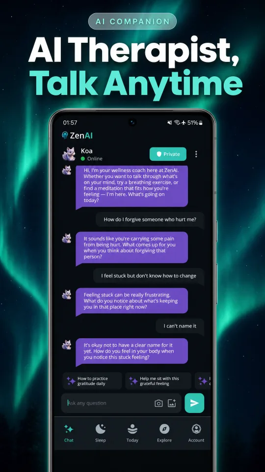 ZenAI Screenshot - AI Companion Chat